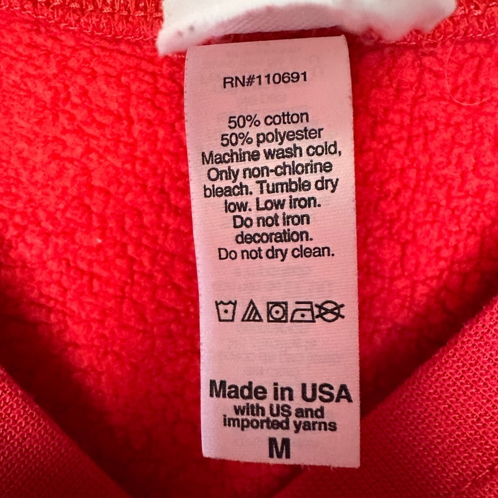 The Midwest Girl Juniors Long Sleeve Cropped Sweatshirt Size Medium Red - Picture 4 of 5